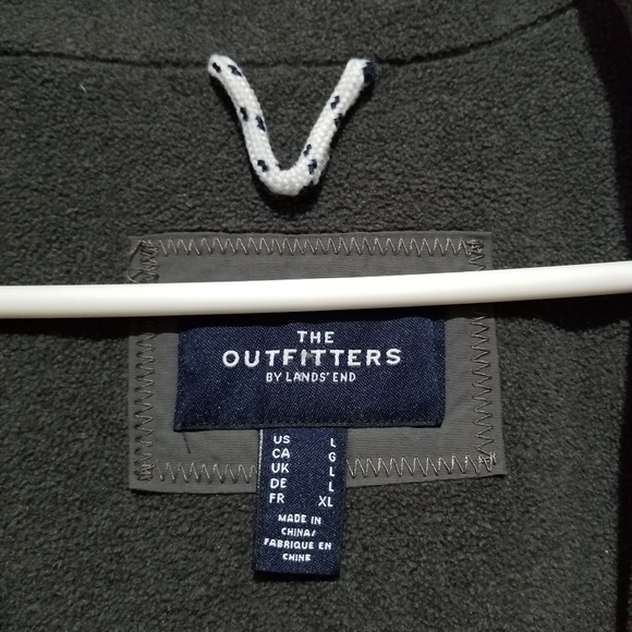 Men's The Outfitters by Lands' End Charcoal Gray Fleece Lined Jacket Coat Large - Picture 3 of 15